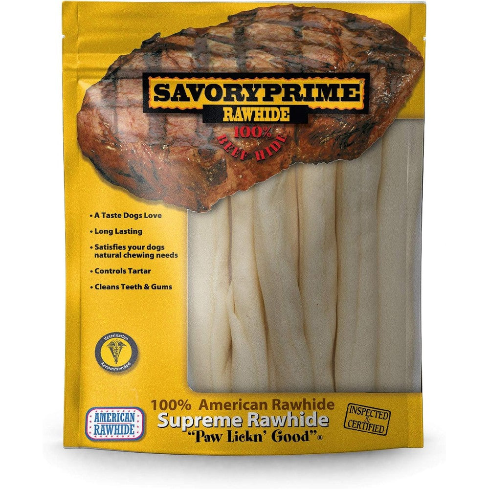 Savory Prime Supreme Rawhide Mini Retriever Rolls White For All Breed Sizes 7 Count