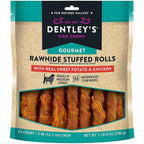 QueenMew Gourmet Rawhide Stuffed Rolls Dog Treats Sweet Potato And Chicken Flavoured Chews For Small And Medium Dogs 25 Count Pack