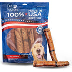 Pet Factory 100 Percent Made In USA Premium Thick Beefhide Eight Inch Rolls Dog Chew Treats Digestible Beef Flavor Fifteen Count Pack