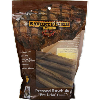Savory Prime Pressed Roll Dog Chew Natural Premium Beef Hide Treats For All Breed Sizes 5 Inch 25 Pack