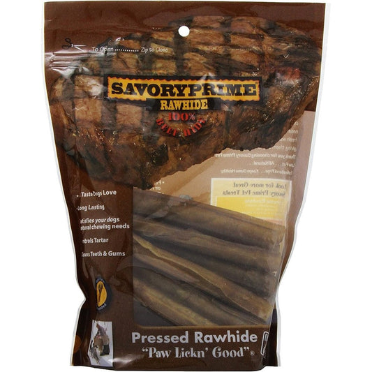 Savory Prime Pressed Roll Dog Chew Natural Premium Beef Hide Treats For All Breed Sizes 5 Inch 25 Pack