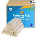 Kookamunga Brazilian Pet Premium Retriever Rolls 10 to 11 Inches 100 Percent Natural Rawhide Dog Chew Treats 10 Pack