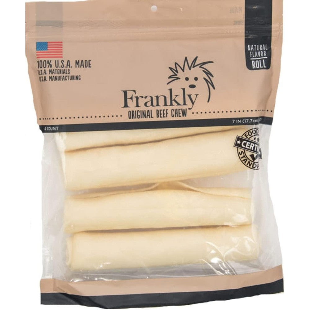 Frankly Natural Beef Chew Dog Retriever Rolls All Natural Grass Fed Collagen Packed Rawhide Alternative For Medium And Large Dogs Four Pack