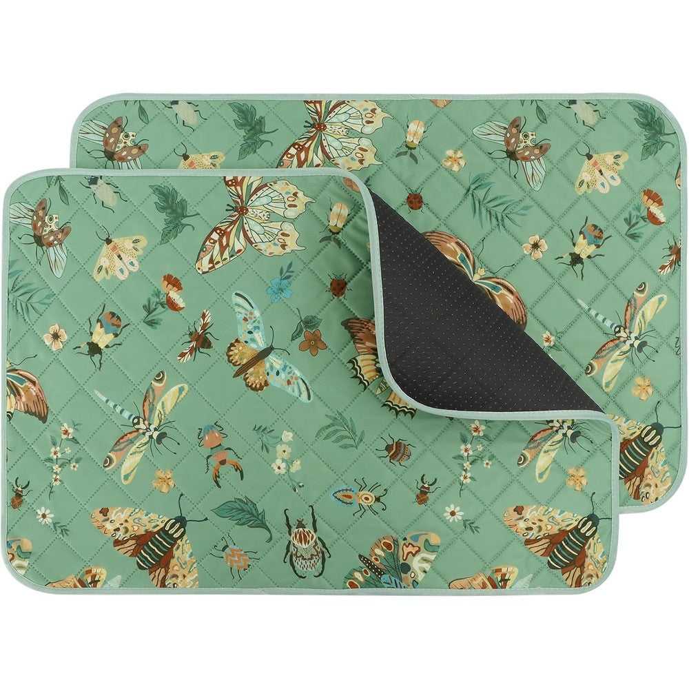 Ieuumler Washable Pee Pads For Dogs 2 Pack Insect Pattern Reusable Waterproof Puppy Potty Training Mat Non Slip Absorbent For Pet Crate