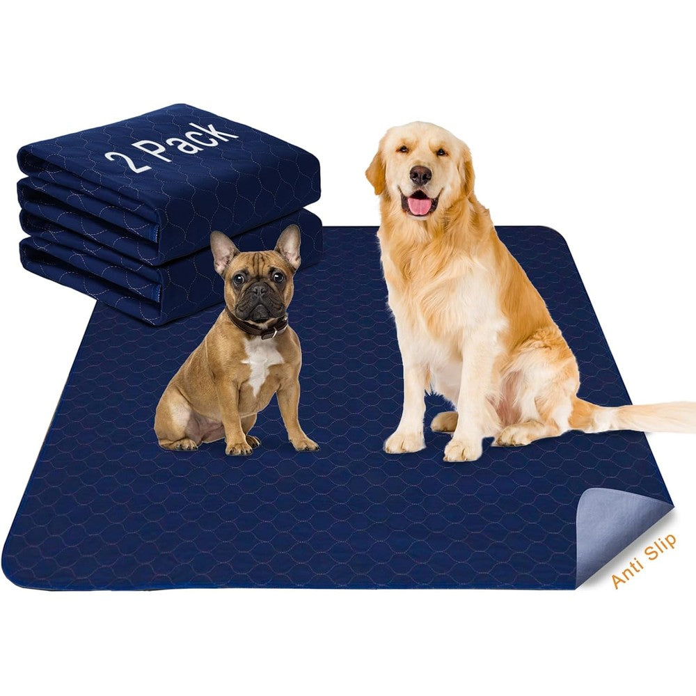 Trusupetta Washable Pee Pads For Dogs 53 Inches By 53 Inches Extra Large Waterproof Reusable Mat For Whelping And Puppy Training 2 Pack
