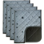 Rioussi Washable Pee Pads For Dogs Reusable Absorbent Leakproof Pet Puppy Pads For Potty Training Gray Stars 18 By 24 Inch 4 Pack