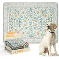Lahome Washable Reusable Pee Pads For Dogs Beige Botanical Floral 2 Pack Puppy Training Mats Super Absorbent Waterproof Leakproof 36 Inches By 48 I...