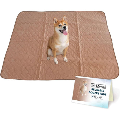 Ezwhelp Washable Whelping And Puppy Pad Waterproof Training Mat For Dogs 48 Inch By 60 Inch Brown