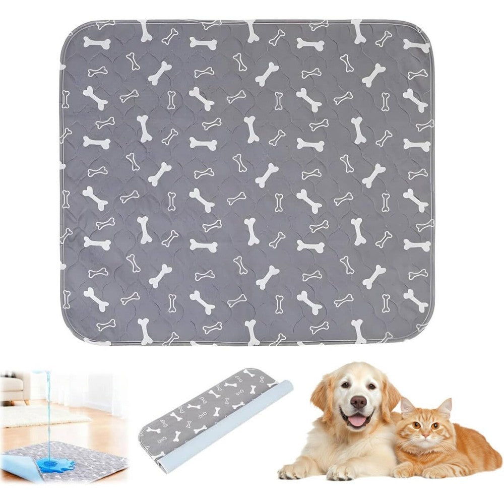 Eqexutir Washable Puppy Pads With Pheromones Leak-Proof Reusable Pet Training Mats For Dogs And Cats Grey