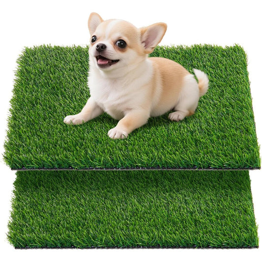 Oiyeefo Artificial Pee Grass Pad For Dogs Fake Grass Replacement Pads For Dog Potty Tray Training Pet Turf Indoor And Outdoor Mat 2 Packs 14 Inch B...