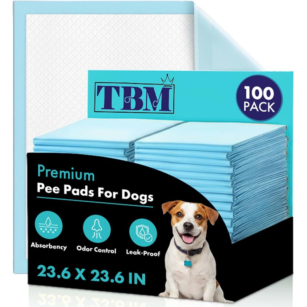 Tbm Puppy Pads 100 Count 60 X 60 Centimeters Super Absorbent Leak Proof Training Mats For Dogs And Puppies