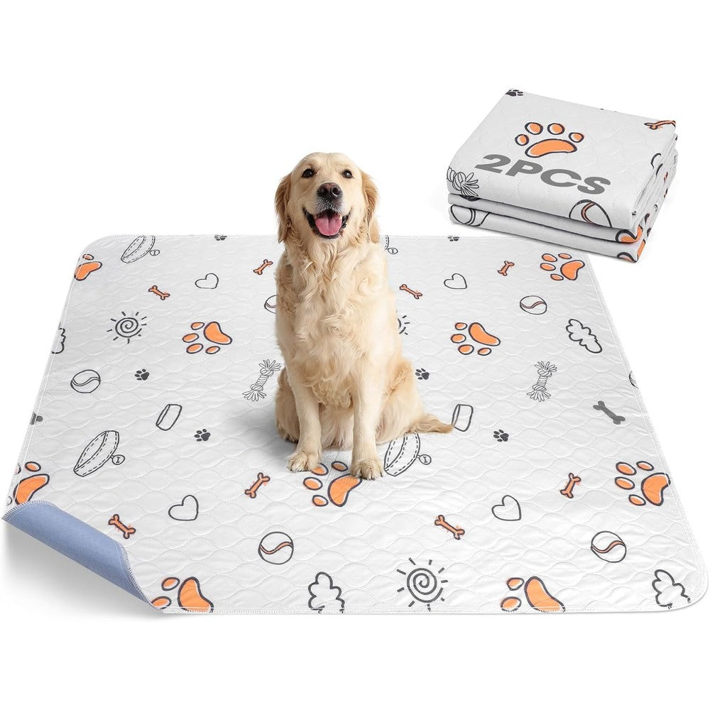 Furtime Washable Pee Pads For Dogs 2 Pack Large 36 Inch By 41 Inch Super Absorbent Reusable Training Mat For Puppies And Whelping