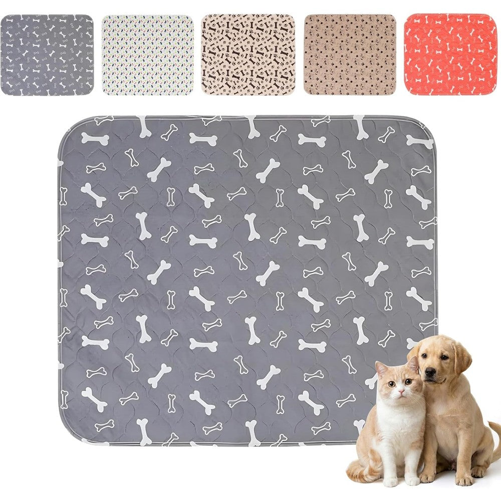 Comasua Puppy Pee Pads With Pheromones Washable Reusable Training Mat For Dogs Leak Proof Non Slip Base Gray Medium 31.5 By 27.6 Inches