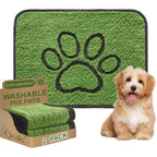 Qeils Reusable Dog Pee Pads 2 Pack Super Absorbent Washable Puppy Training Mats With Green Grass Look 18 Inch X 24 Inch