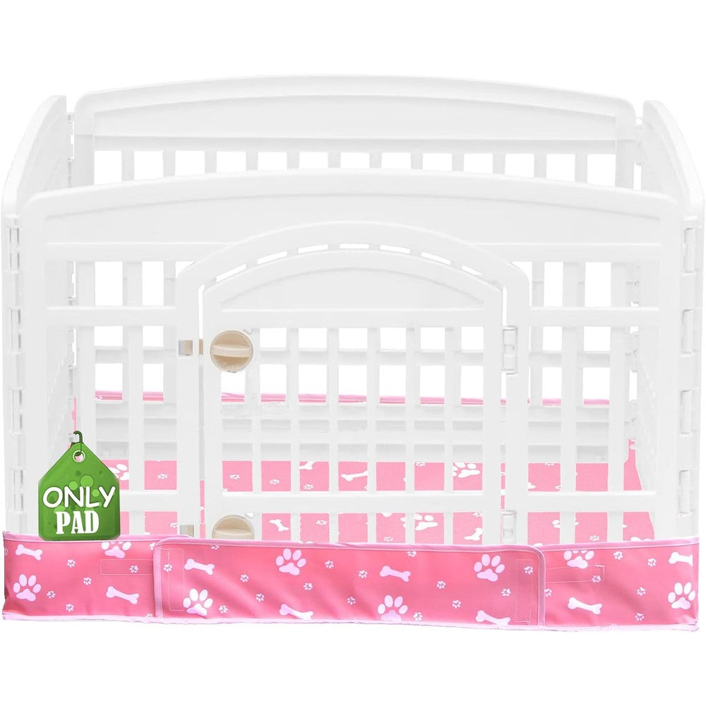 Thinmuhand Dog Playpen Mesh Bottom Pad Fits 36 Inch 4 Panel Exercise Pet Playpen Waterproof Puppy Crate Mat Pink