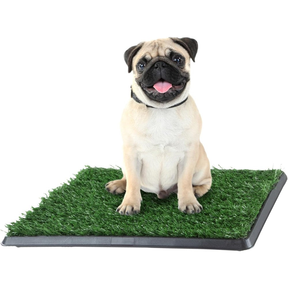 Petmaker Artificial Grass Puppy Potty Trainer With Tray 16 X 20 Inch Indoor Outdoor Dog Housebreaking Mat System