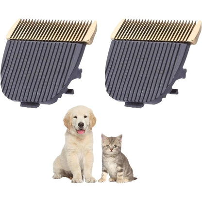 PetPhindU Dog Hair Clipper Blade Professional Pet Clippers Replacement Blades Ceramic And Titanium 24 Pins For Baorun P2 P3 One Size Brown 2 Pieces
