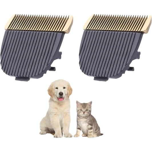 PetPhindU Dog Hair Clipper Blade Professional Pet Clippers Replacement Blades Ceramic And Titanium 24 Pins For Baorun P2 P3 One Size Brown 2 Pieces