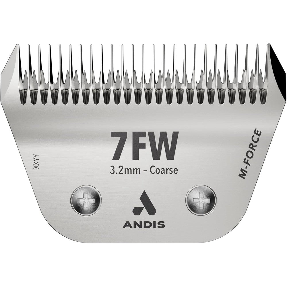 Andis 563659 7W UltraEdge M-Force Replacement Wide Blade Professional Pet Grooming Carbon Steel Detachable Clipper Blade Size 7W 3.2 Millimeters