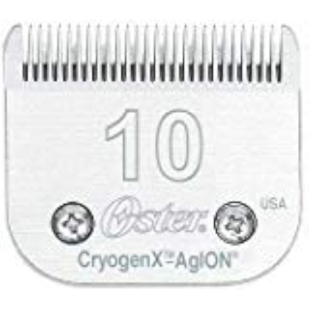 Oster CryogenX Detachable Pet Clipper Blade A5 Size 10 Silver High Carbon Steel Precision Blade Cut Length 1.5 Millimeters