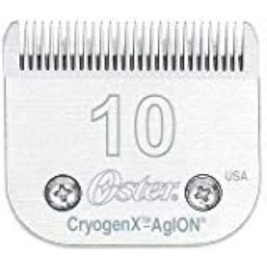 Oster CryogenX Detachable Pet Clipper Blade A5 Size 10 Silver High Carbon Steel Precision Blade Cut Length 1.5 Millimeters