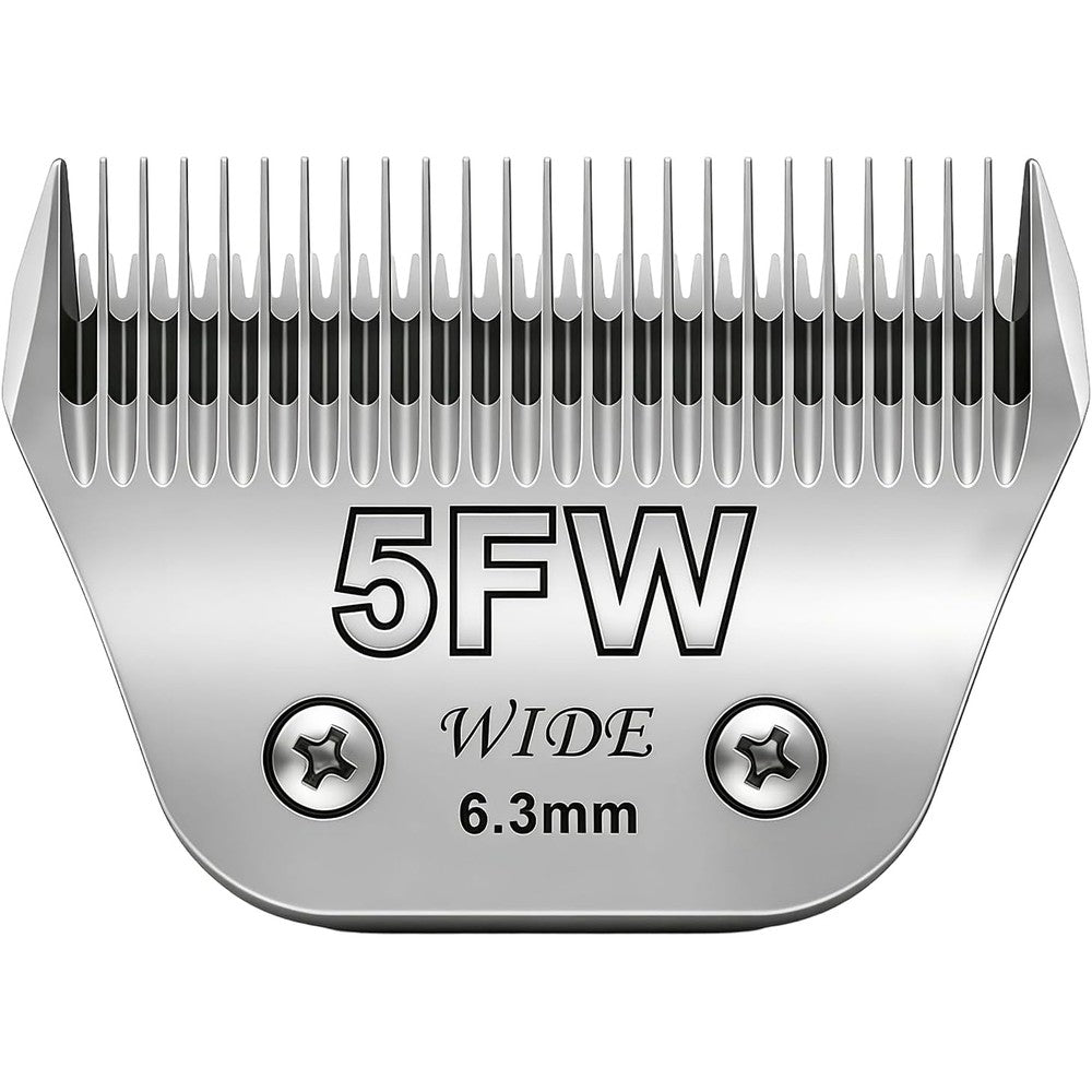 BILLAR 5FW Dog Grooming Wide Blade Detachable Pet Clipper Blades Compatible With Andis Oster A5 Wahl KM10 One Quarter Inch Cutting Length