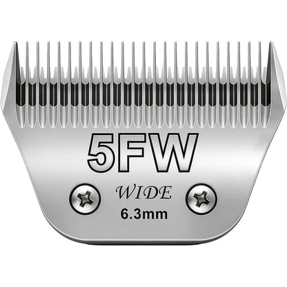 BILLAR 5FW Dog Grooming Wide Blade Detachable Pet Clipper Blades Compatible With Andis Oster A5 Wahl KM10 One Quarter Inch Cutting Length