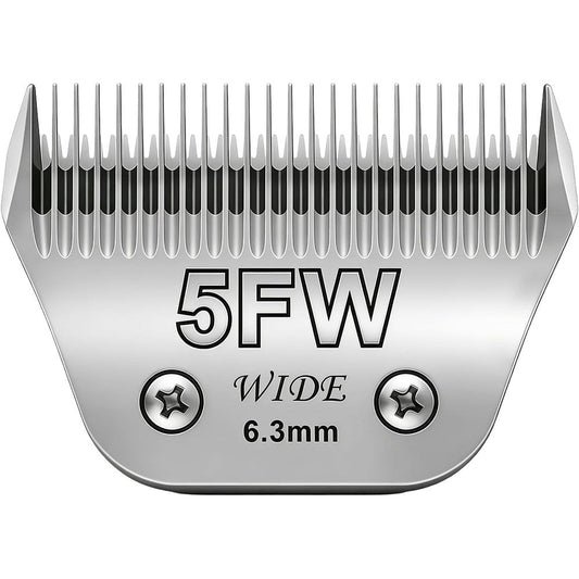 BILLAR 5FW Dog Grooming Wide Blade Detachable Pet Clipper Blades Compatible With Andis Oster A5 Wahl KM10 One Quarter Inch Cutting Length