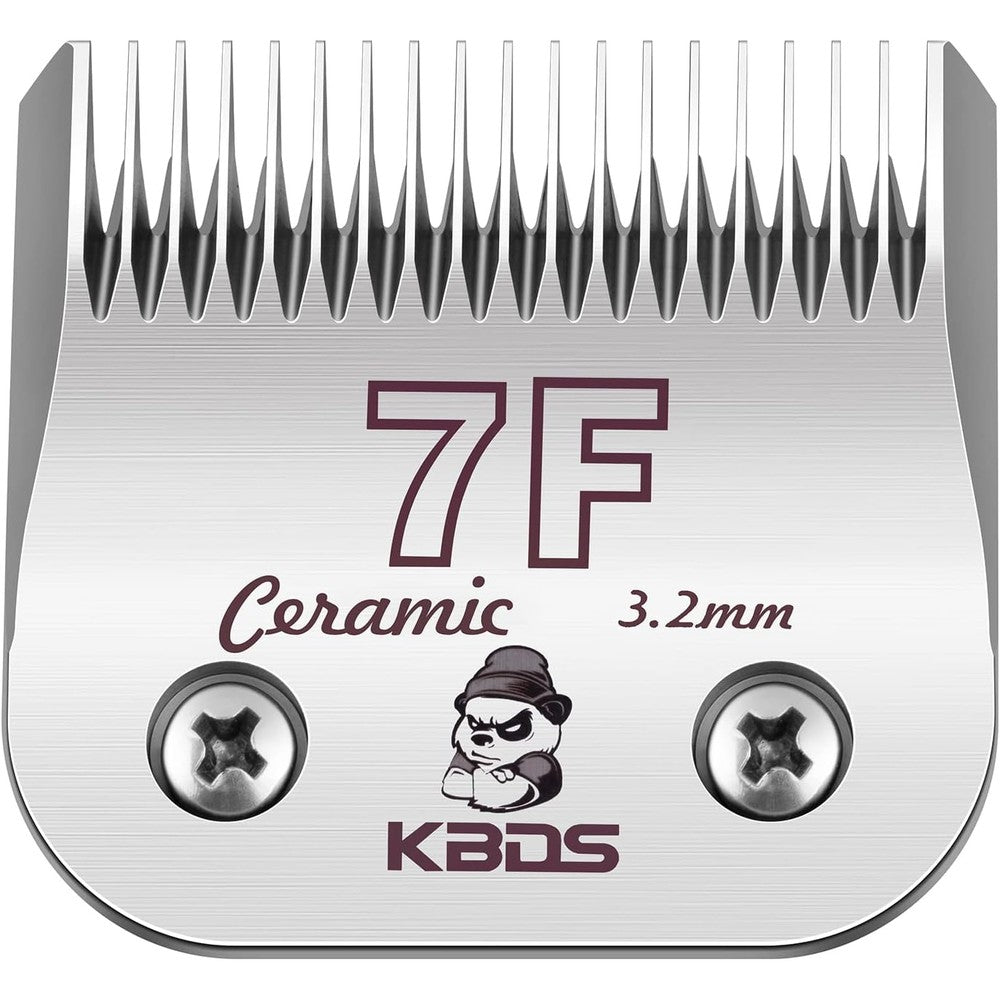KBDS Detachable Ceramic Pet Clipper Blade Size Seven F Professional Grooming Blade With Carbon Steel Base And One Eighth Inch Cut Length