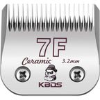 KBDS Detachable Ceramic Pet Clipper Blade Size Seven F Professional Grooming Blade With Carbon Steel Base And One Eighth Inch Cut Length