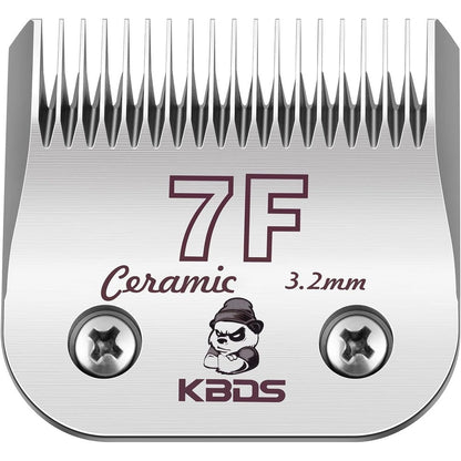 KBDS Detachable Ceramic Pet Clipper Blade Size Seven F Professional Grooming Blade With Carbon Steel Base And One Eighth Inch Cut Length