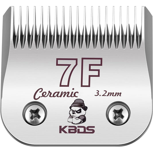 KBDS Detachable Ceramic Pet Clipper Blade Size Seven F Professional Grooming Blade With Carbon Steel Base And One Eighth Inch Cut Length