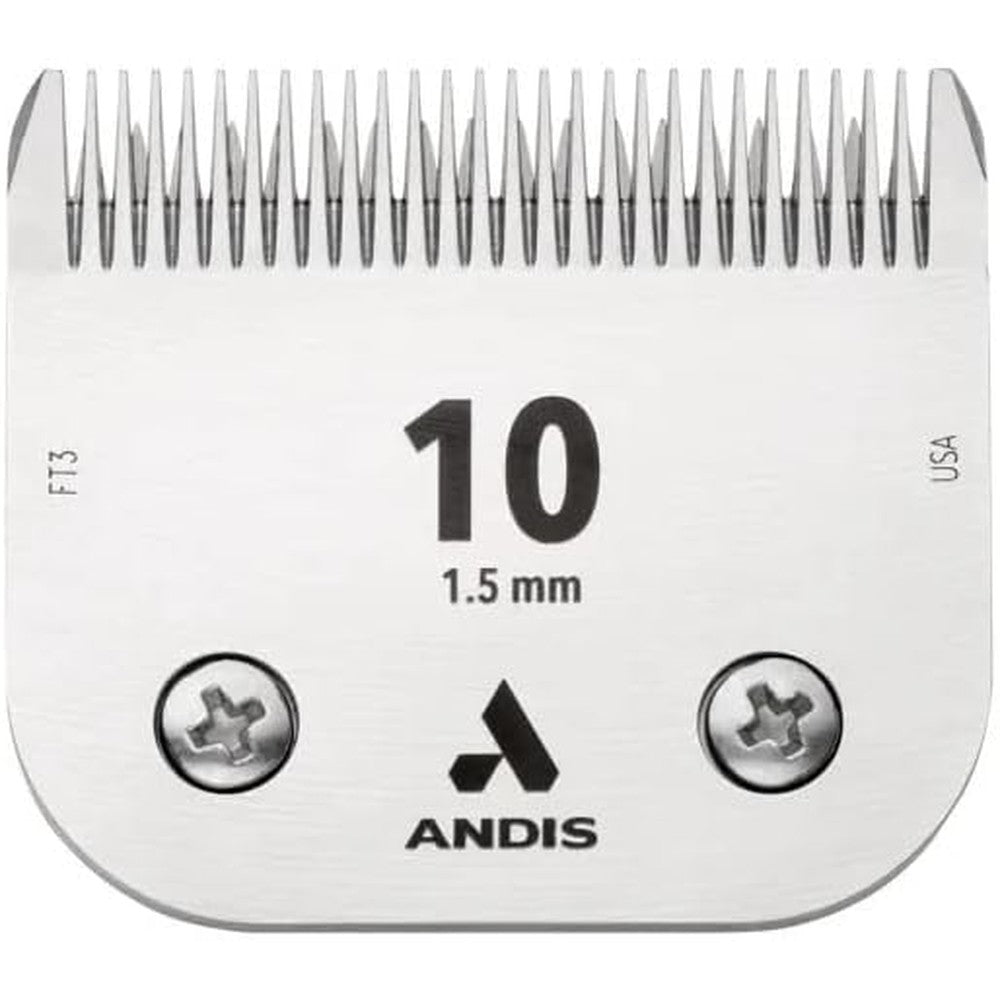 Andis UltraEdge Detachable Pet Clipper Blade Size Ten Carbon Infused Steel For Professional Pet Grooming One Point Five Millimeter Cutting Length