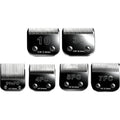 Audoc Six Piece Dog Grooming Clipper Replacement Blades Set Detachable Ceramic and Stainless Steel Professional Pet Trimmer Blades Pack Black