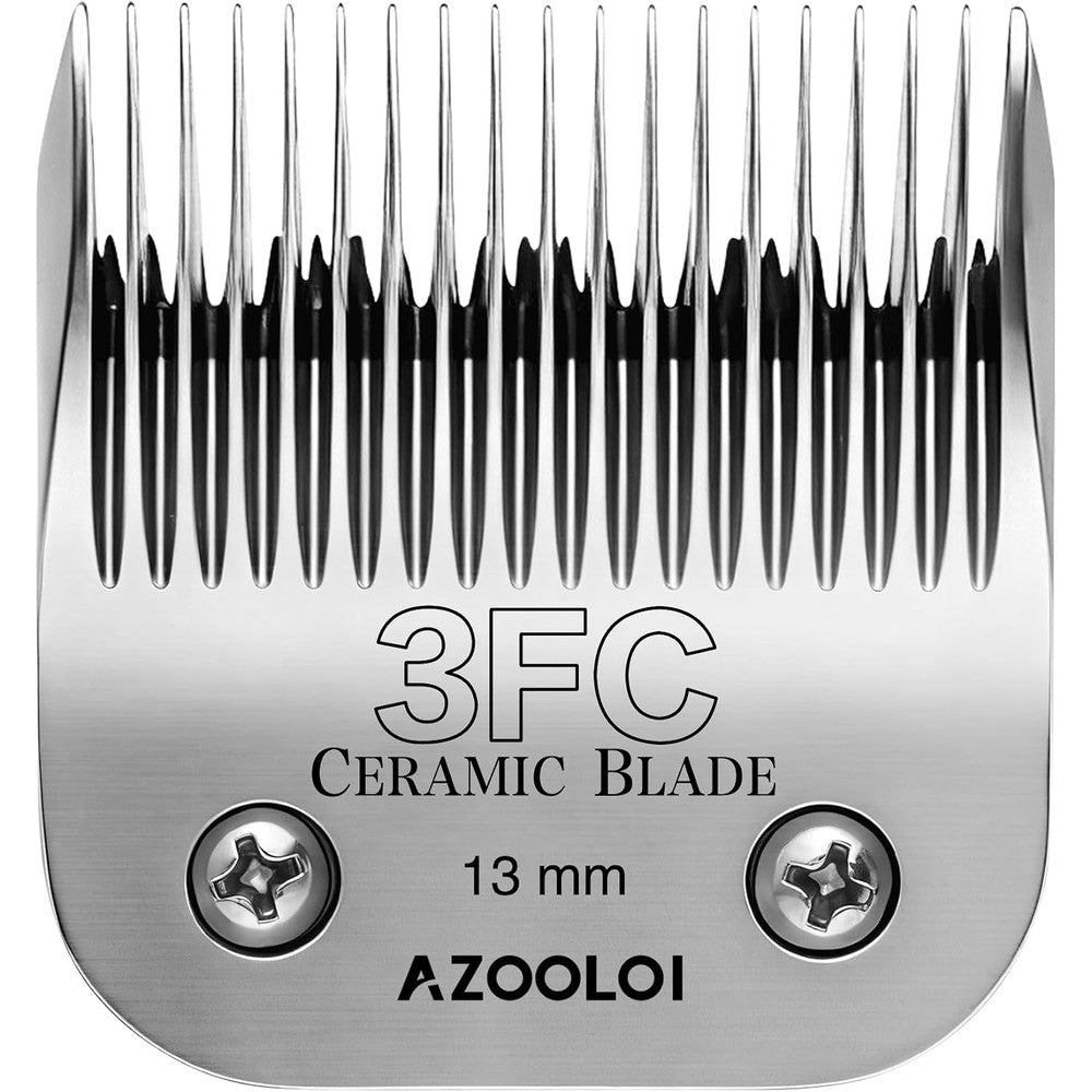 Azooloi Number 3FC Detachable Ceramic Pet Grooming Clipper Replacement Blade Featuring 13 Millimeter Cut Length For Dog Grooming