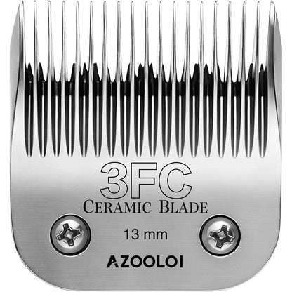 Azooloi Number 3FC Detachable Ceramic Pet Grooming Clipper Replacement Blade Featuring 13 Millimeter Cut Length For Dog Grooming