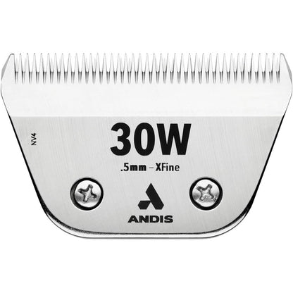 Andis CeramicEdge Detachable Wide Blade Number 30W Stainless Steel Pet Clipper Blade Extra Fine Cut Professional Grooming Performance