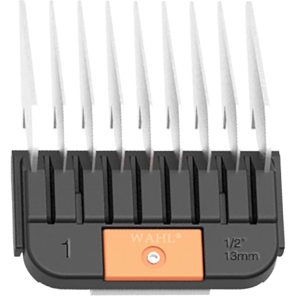 Wahl Professional Animal Stainless Steel Attachment Guide Comb For Detachable Blade Pet Clippers Number 1 Peach Orange One Half Inch Cut Length