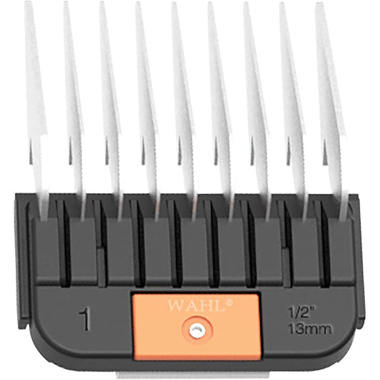 Wahl Professional Animal Stainless Steel Attachment Guide Comb For Detachable Blade Pet Clippers Number 1 Peach Orange One Half Inch Cut Length