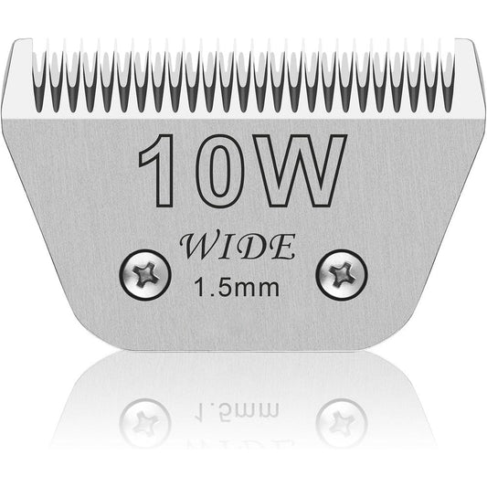 YAZIYIR 10W Wide Pet Dog Grooming Detachable Clipper Blade For Andis Wahl And Oster Clippers Cutting Length 1 By 16 Inch 1.5 Millimeters