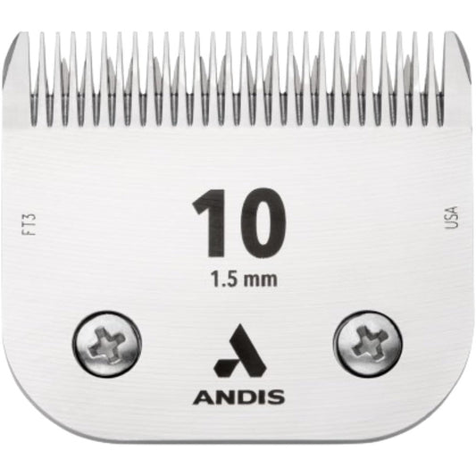 Andis UltraEdge Detachable Dog Clipper Blade Size Number 10 Carbonized Steel Professional Pet Grooming Blade With One Point Five Millimeter Cut Length