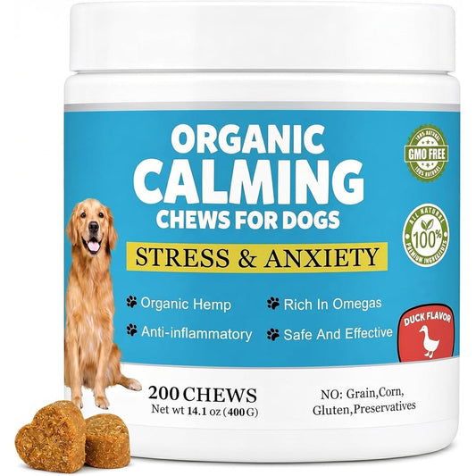 Ttlxrl Calming Chews For Dogs With Melatonin Organic Hemp And Omega Fatty Acids Stress And Anxiety Relief Treats Duck Flavor 200 Soft Chews