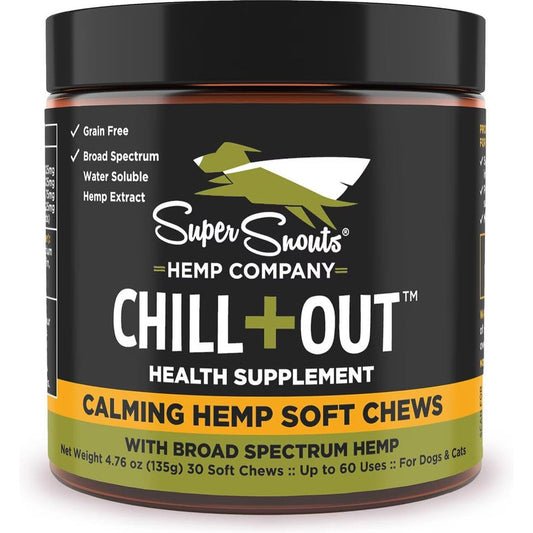 Super Snouts Chill Plus Out Calming Soft Chews For Dogs And Cats 30 Count Beef Liver Flavor Supplement Made In The United States Of America