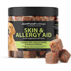 JustFoodForDogs Skin And Allergy Supplement For Dogs Human Grade Dog Multivitamin Soft Chews With Omega 3 Algae Oil And Superfoods 45 Count