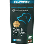VetriScience Composure Calm And Confident Calming And Anxiety Supplement For Small Dogs Under Thirty Pounds Chicken Flavor Thirty Count