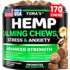 Yuma's Hemp Calming Chews For Dogs Advanced Anxiety Relief Treats Natural Melatonin Separation Aid Support Beef Flavor 170 Count