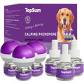 TopSum Dog Calming Pheromone Diffuser Plug Kit For Stress Relief Separation Anxiety Barking And Chewing Purple 3 Diffusers And 3 Refills