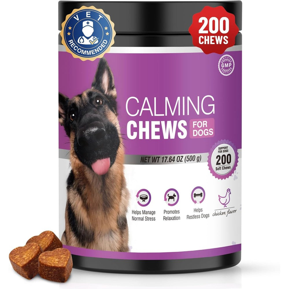 Ttlxrl Calming Chews For Dogs 200 Count Melatonin Chicken Flavored Anxiety And Stress Relief Treats For Noise Thunder And Separation