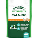 Greenies Supplements Calming Chews For Dogs Chicken Flavor, Dog Calming Chews, 7.3 Ounce Container Of 40 Count
