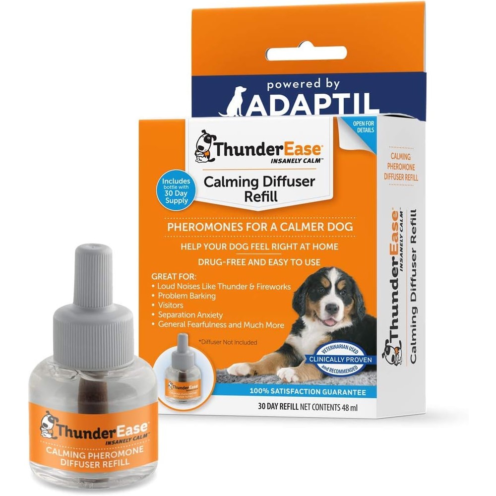 ThunderEase Dog Calming Pheromone Diffuser Refill Powered By ADAPTIL For Anxiety And Stress Relief Forty Eight Milliliters